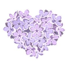 Heart of lilac flowers Vector illustration