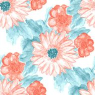 Seamless watercolor background Floral pattern