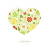 Vector fresh salad heart silhouette pattern frame