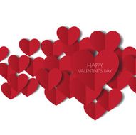 Heart Paper Sticker With Shadow Valentine&#039;s day vector illustrat N22