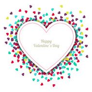 Happy Valentine`s Day greeting card with hearts background Vector illustration N5
