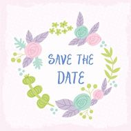 Save the date floral wreath