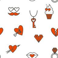 Romantic Seamless with Symbols of Valentine&#039;s Day N11
