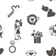 Romantic Seamless with Symbols of Valentine's Day N12