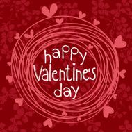 Happy Valentines day card Stylish frame on a floral background