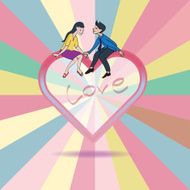 Lover express love on heart shape