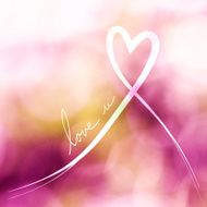 Heart white ribbon with love you