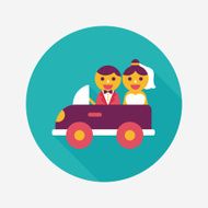 wedding car flat icon with long shadow eps10 N79