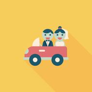 wedding car flat icon with long shadow eps10 N81