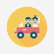 wedding car flat icon with long shadow eps10 N82