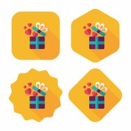 Valentine&#039;s Day present flat icon with long shadow eps10 N129