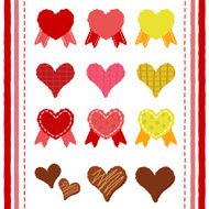 Set of valentine hearts