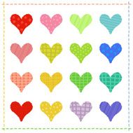 Set of Colorful hearts N2