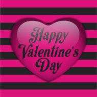 Glossy Emo Heart Pink and Black Stripes N3