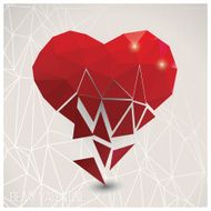 Valentine s day card geometric triangle pattern broken heart N2