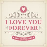 Valentine ornament greeting card vintage background
