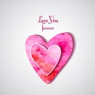 two pink hearts with shadow