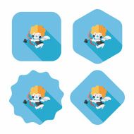 Valentine&#039;s Day cupid flat icon with long shadow eps10 N32