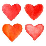 Vector watercolor hearts N2