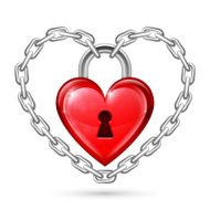 Red Heart Lock and Chains N2