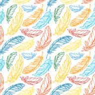 Seamless pattern with decorative feathers N13