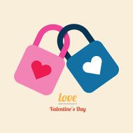 Valentine heart lock symbol