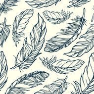 Seamless pattern with decorative feathers N14