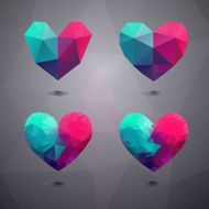 Geometric shapes heart Template for Valentines Day Abstract poly N3