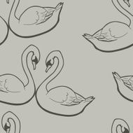 Swans couple seamless pattern