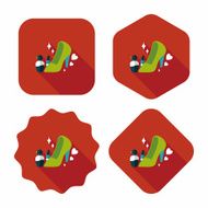 valentine&#039;s day girl costume flat icon with long shadow eps10 N16