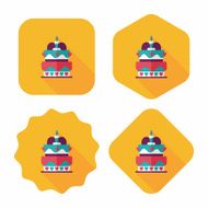 Valentine&#039;s Day cake flat icon with long shadow eps10 N52