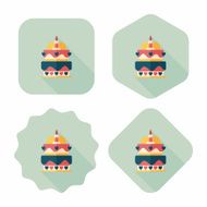 Valentine&#039;s Day cake flat icon with long shadow eps10 N53