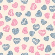 Seamless pattern with hearts Valentine Day background