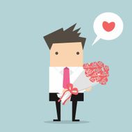 Businessman with a bouquet