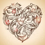 Hand-drawn heart sketch N6