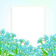 Vector card with small blue flowers N5