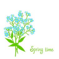 Vector card with small blue flowers N6