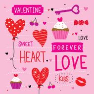 Valentine I Love You Sweetheart Cute Cartoon Vector N8