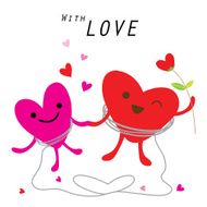 Heart Cute Cartoon Character Vector