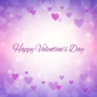 Happy Valentines day greeting card with hearts and lights N2