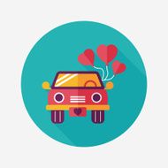wedding car flat icon with long shadow eps10 N85