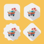 wedding car flat icon with long shadow eps10 N87