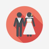 wedding couple flat icon with long shadow eps10 N248