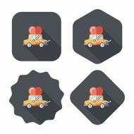 wedding car flat icon with long shadow eps10 N90