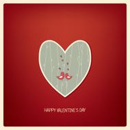 Vintage Valentine&#039;s day card with soft colors and simple N4