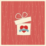 Vintage Valentine&#039;s day card with soft colors and simple N6