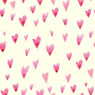 Watercolor heart Seamless pattern