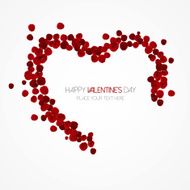 Heart background of red rose petals