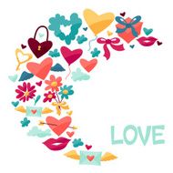 Background with Valentine&#039;s and Wedding icons N2