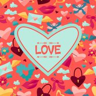 Background with Valentine&#039;s and Wedding icons N3